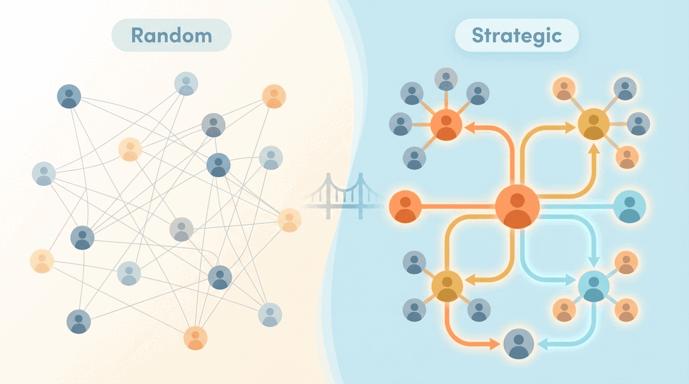 Coffee chats and buddy programs aren't enough. Learn why random connection programs fail and how strategic matching drives real business results and employee growth.