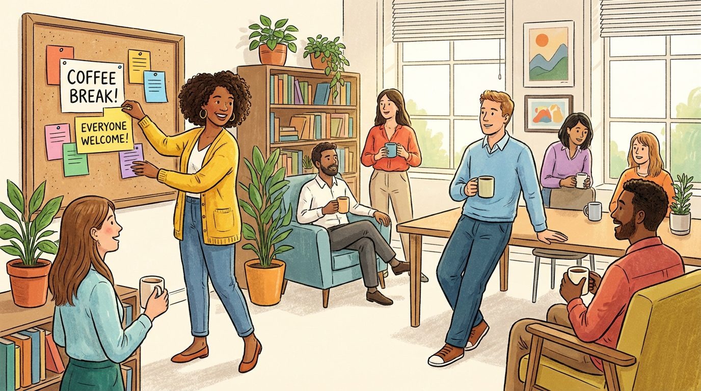 Create engaging virtual coffee break invitation email templates to boost team morale and foster a connected remote work culture.