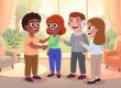 Hybrid team connection program helping cross-functional employees build trust in a shared gathering space