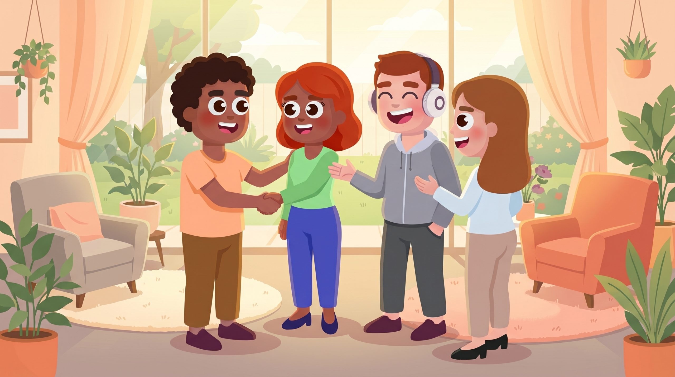 Hybrid team connection program helping cross-functional employees build trust in a shared gathering space
