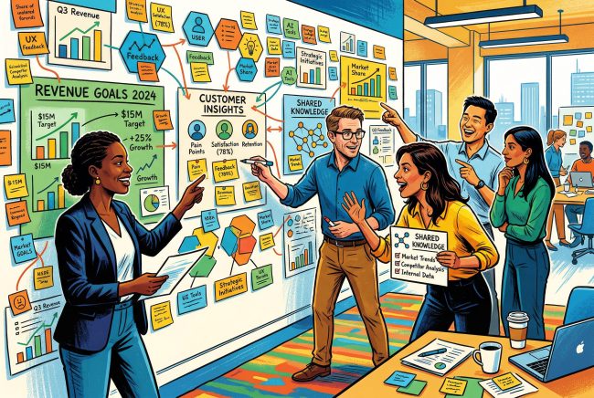 Business and knowledge management editorial illustration