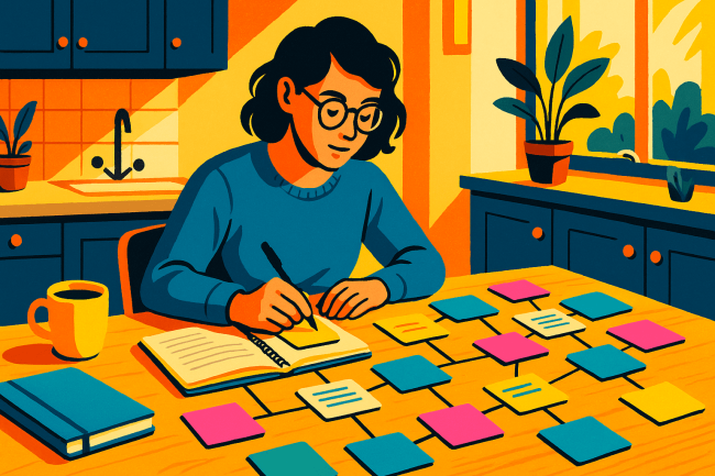 Personal knowledge management editorial illustration