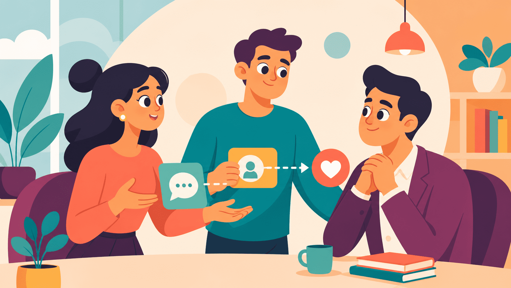 LEAD-style team routing upward feedback through a trusted peer connection