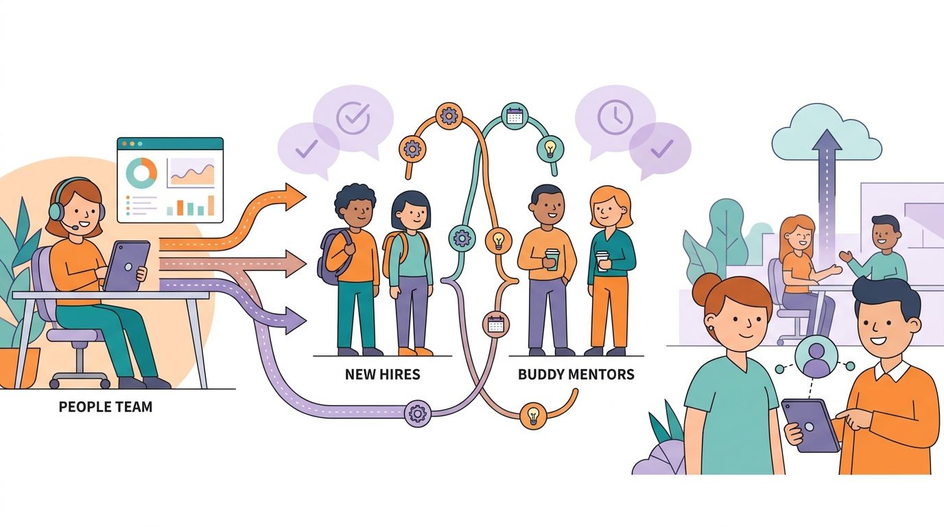 LEAD.bot onboarding buddy program matching new hires with buddy mentors