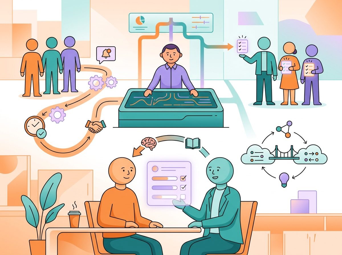 LEAD.bot onboarding buddy workflow with automated reminders and knowledge-sharing prompts
