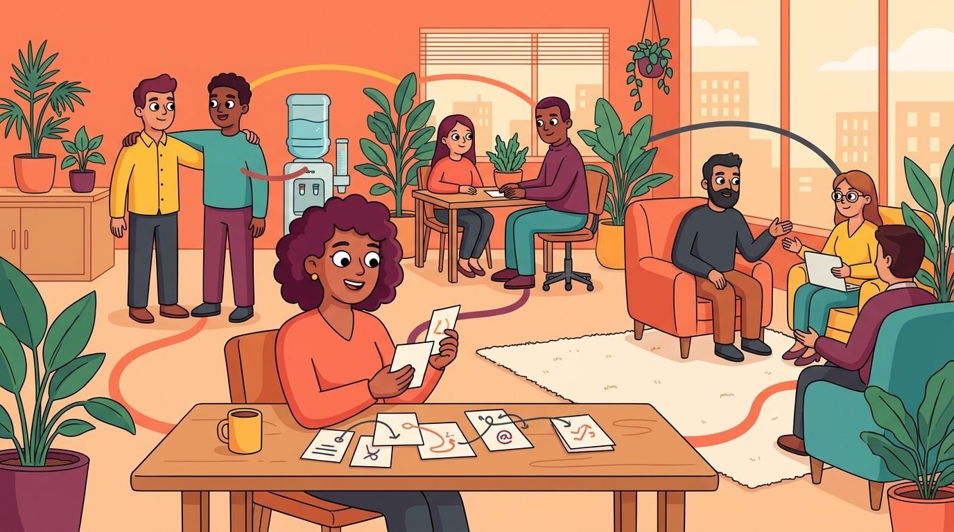 LEAD.bot relationship intelligence hero illustration for employee connection programs