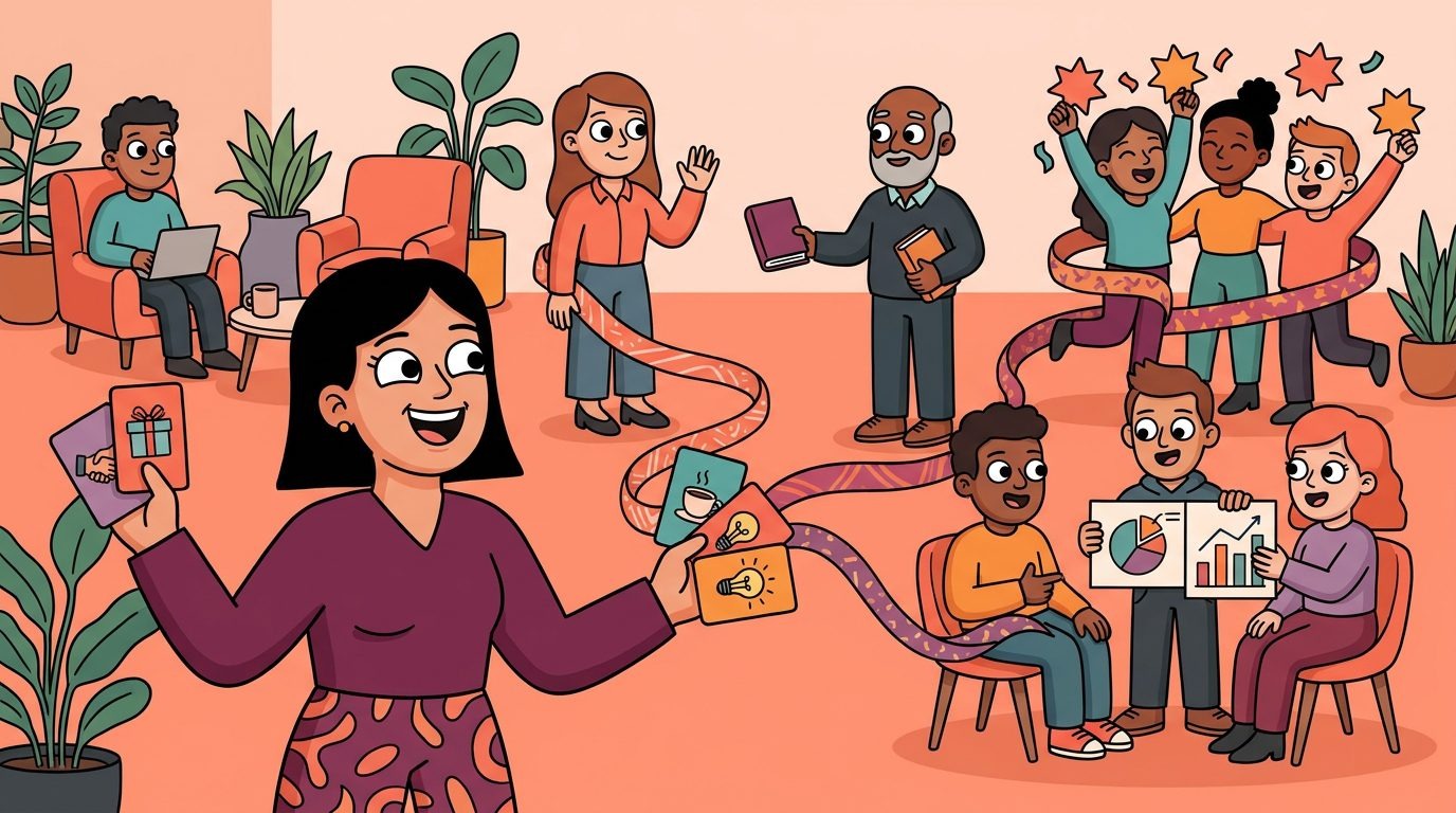 LEAD.bot set-and-forget employee connection program illustration
