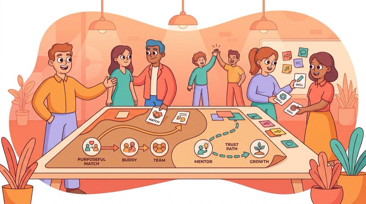 LEAD-style people team reviewing team connection paths and employee matching