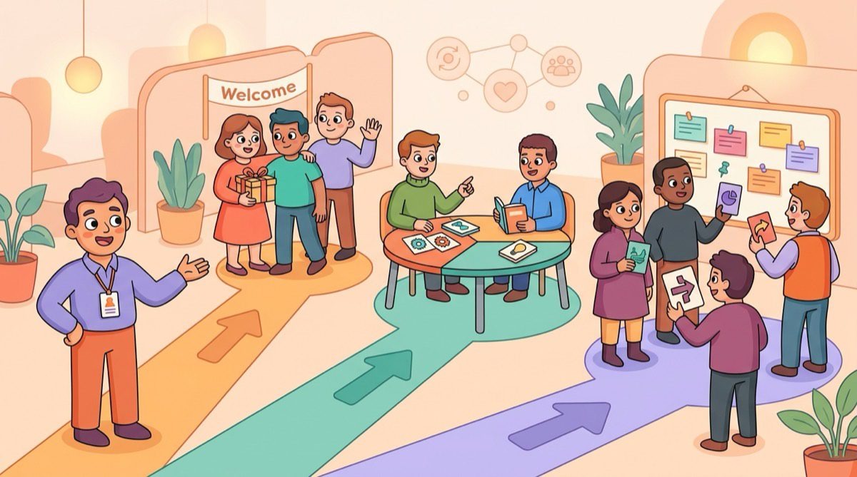 LEAD.bot employee connection program with onboarding buddies mentoring and knowledge sharing paths
