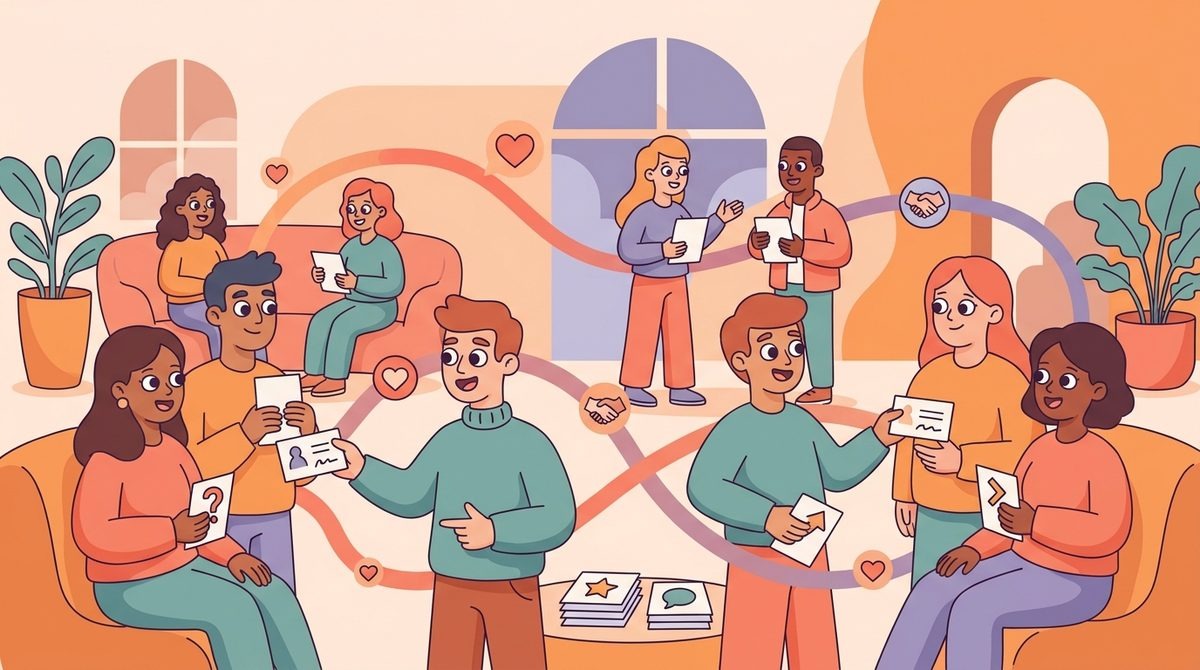LEAD-style employee resource group members connecting across departments through smart matching